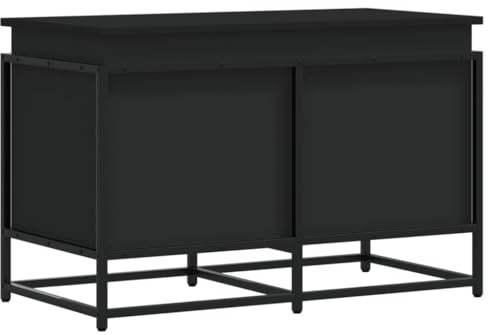 vidaXL Caja almacenaje con Tapa Madera ingeniería Negro 80x40x51,5 cm, Caja de Mantas, baúl de almacenaje, Caja de almacenaje de Juguetes