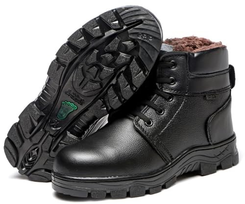 SDEQA Bottes de sécurité d'hiver pour Homme Embout en Acier Antiperforation Chaussures de Travail Protection,Noir,37 EU