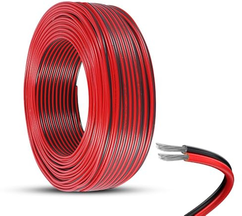 yotutun 18/20/22AWG Fil Électrique en Silicone, Cable Electrique Souple à 2 Broches Extension En Cuivre Étamé Câble De Connexion Fil Électrique pour bandes LED, Lampe Bande (0.5mm²/20awg-30 Mètres)