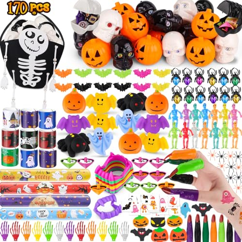 Amy & Benton AmyBenton Halloween Party Bag fillers, 170pcs Party Bag Toy for Halloween Favours, Prizes, Goody Bag Fillers, Trick or Treat halloween Gifts for Kids