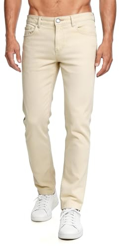 GINGTTO Jeans Hombre Slim Pantalones Elástico Stretch Denim Jeans | Ligero,Negocios,Diseño Klassisches,Ligero, 4-Temporada,Sin Arrugas,Oficina