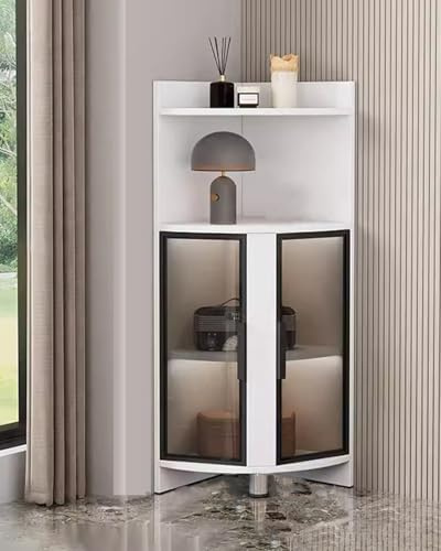 Vitrina de cristal con luces, estantería de esquina para organizar curiosidades y figuras en el dormitorio u oficina