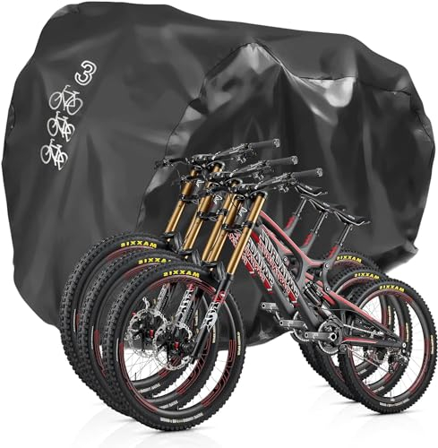 NEVERLAND Housse Velo Housse Velo - Exterieur Protection 190T Coated Silver 1000PA, Bache Velo Exterieur Protection Poussière, la Pluie et Les UV, 205x108x115CM (Pour 2-3 Vélos)