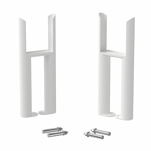 DuraTherm® Floor Mounting Radiator Leg Kit Feet Freestanding Supports for Traditional Cast Iron Style Colosseum Triple Bar 3 Column Radiators, White Finish