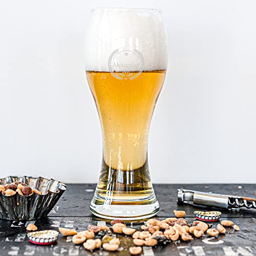 Personalised Weizen Beer Glass Featuring Name or Message - Personalised Beer Glass Featuring The Design of Your Choice, 680 ml