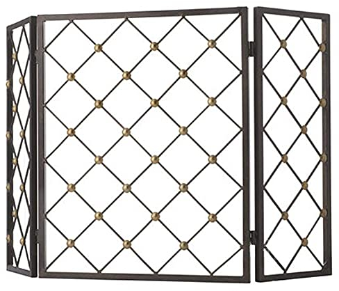 FLBT Kaminschutzgitter schwarz mit 3 Panel, dekorativer Feuerschutzgitter aus Metall, Funkentorzaun zum Schutz von Babys und Haustieren Needed