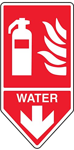 Señal de seguridad con forma de VSafety – Extintor de agua – 200 x 400 – Plástico rígido Gitd