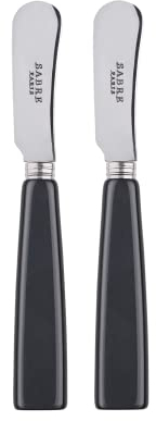 SABRE PARIS - 2er Set Buttermesser 14 cm - Icone - Ideal Für Butter, Aufstrich - Edelstahl & Nylon - Spülmaschinenfest - Anthrazit