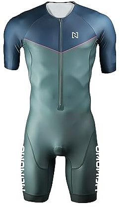 Uomo Pro Trifunzione Manica Corta Sport All'aperto Abbigliamento Triathlon, per Corsa a Piedi, Nuoto, Ciclismo Body (TYP-8,L)