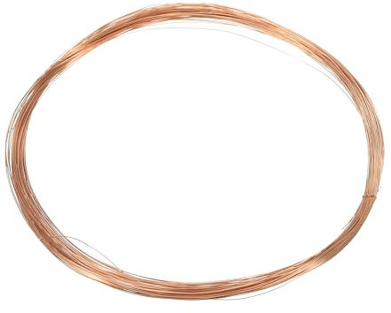 PATIKIL 15m Basteldraht Solide Nackt Kupfer Draht 36 Gauge 99.9% Reiner Kupferdraht 0.2mm Weich Perlendraht Metall Pflanze Stengel Bindungen für Schmuck Basteln (15m)