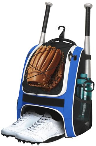 LARIPOP Sac à dos de baseball pour enfant – Sac à dos pour softball et équipement de T-ball avec compartiment séparé pour chaussures, sac de softball pour adulte pour gants de baseball, casque et