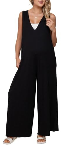 Litthing Peto Mujer Monos Pantalones Palazzo con Bolsillos Casual Tirantes Anchos Jumpsuit Color Sólido Verano Mono Playero Suelto Para Mujer Largo Talla Grande Embarazada Pierna Ancha Overol