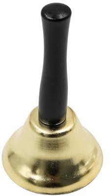 Tiardey Campanello classico a mano, campanello da tavolo, campanello di servizio, cena alla reception, servizio alberghiero, campanello di reception per la scuola, decorazione campana di Natale