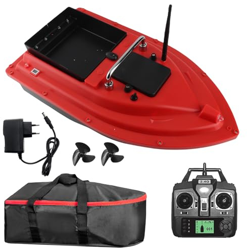 Kavolet Bateau pour leurres de pêche télécommandée 500 m, charge 2 kg, avec grand récipient pour appâts automatiques, batterie rechargeable de 12000 mAh