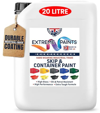 TRADE SUPPLIES UK - Extreme Skip & Container Industrial Paint – High Durability, Gloss Finish, Rust Inhibiting, Heavy-Duty Enamel Paint for Wood, Concrete & Metal - Dark Green, 20L