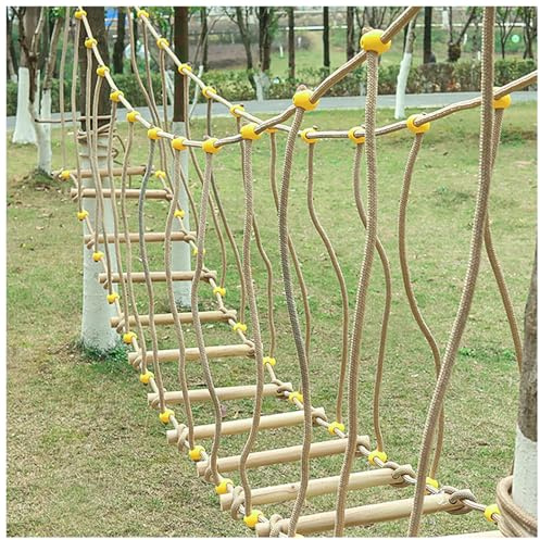 HAZEK Pont pour extérieur pour la maternelle Équipement d'entraînement Fitness Sport pour Enfants Pont en bois massif Pont d'équilibre Pont d'escalade Jouets (Taille: 7m)