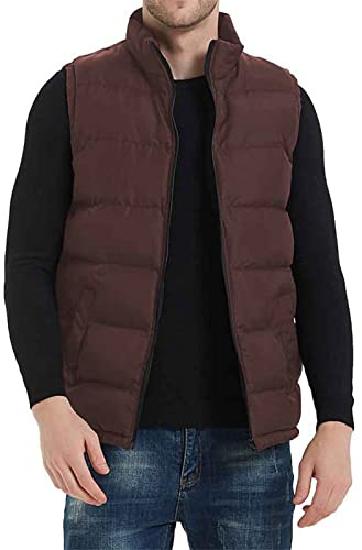 Puffer Gilet quiltad väst, lätt vadderad väst med dragkedja fram och ståkrage, varm ärmlös jacka för höstpendling, landsvandring eller utomhus helgresa
