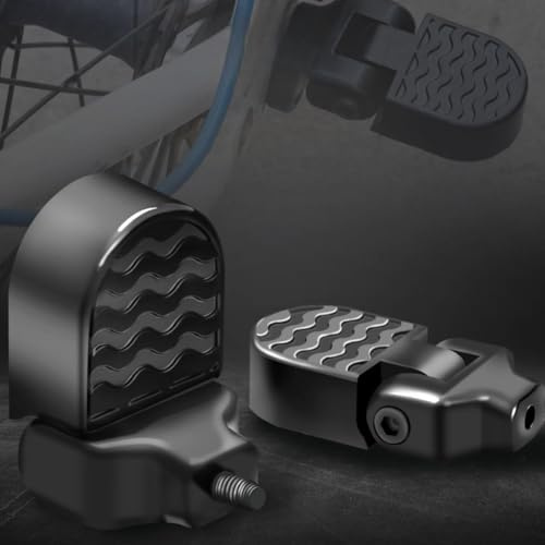 Pedales plegables de montaje trasero para bicicletas con cuerpo de aleación de aluminio y ajuste seguro para soporte de pie trasero del pasajero
