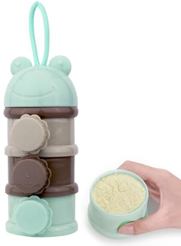 Formula Container, 3-Layer Dispenser Storage Box & Formula Holder, Portable Milk Powder Container with Non-Spill Design, Carry Handle, Supplies for Travel, Nursery, Home, Daycare, Outdoors