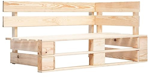 vidaXL Holz Gartenbank für den Innen- und Außenbereich Eckbank Holzbank Sitzbank Parkbank Bank Garten Palettenbank Palettenmöbel Gartenmöbel