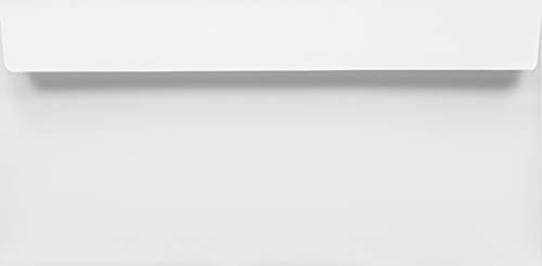 500 vita DIN långa kuvert utan fönster rak flik självhäftande 110 x 220 mm 120 g Amber DL kuvert vita för inbjudningskort födelsedagskort gratulationskort, bröllopskort