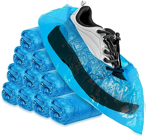 com-four® 100x Einweg Überziehschuhe 3g je Überzieher - Plastik Schuhüberzieher - Einmal-Schuh wasserdicht - Überschuhe in Einheitsgröße