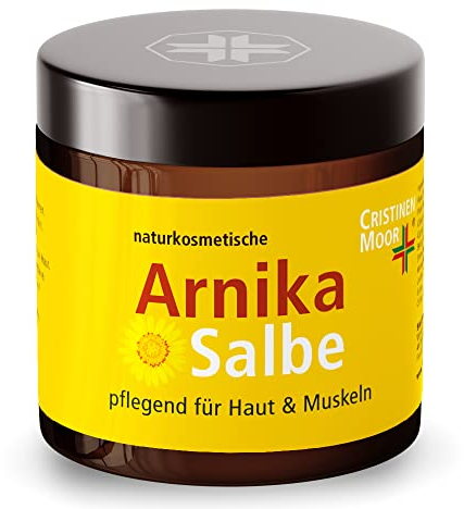 Cristinen Moor Arnikasalbe I Arnika Salbe 110 ml intensiv I hochdosiert Arnika + Kamilleauszug, Körperbutter mit Rügener Heilkreide, bei extrem trockener entzündeter Haut & zur Pflege der Beine