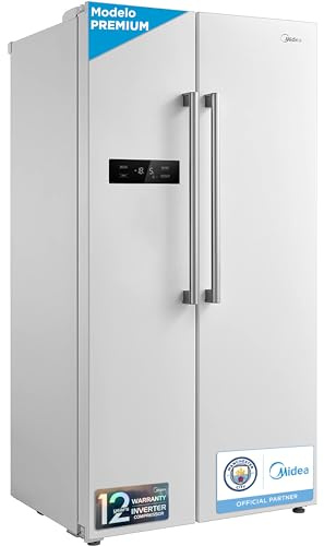 Midea Frigorifico Americano Combi No Frost Blanco 176,5 x 89,7 cm con Capacidad 532L | Nevera Americana SBS con Congelador Vertical 197L y Panel Táctil | Tecnología No Frost y Filtro Anti-bacterias