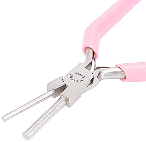 BENECREAT Bail Making Zange 3 mm/5 mm Schmuckdrahtbiegezange Mit Rosa Rutschfestem Griff Für Die Schmuckherstellung Drahtschleifen Wickeln Perlen