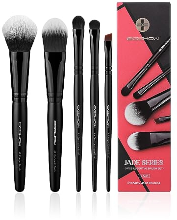 EIGSHOW 5 Stück Make up Pinsel Set, wesentliche grundlegende Schminkpinsel, Puder Stiftung Schatten Eyeliner-Pinsel für das tägliche Make-up (schwarz)