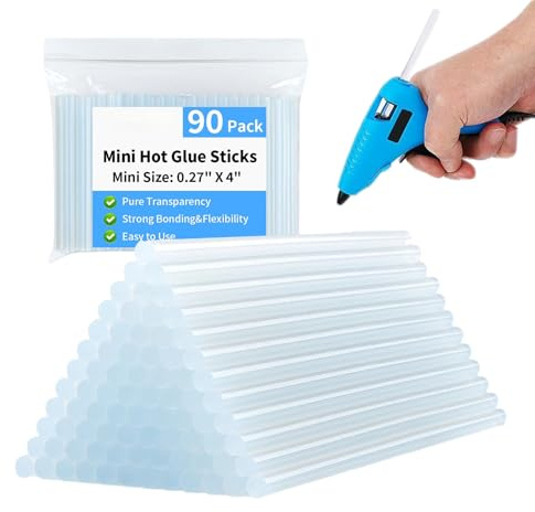 Renchey Barras de Pegamento Caliente Transparentes | 90 Unidades Para Vidrio | Adhesivo Termofusible para Manualidades Fabricación de Joyería y Decoración de Navidad