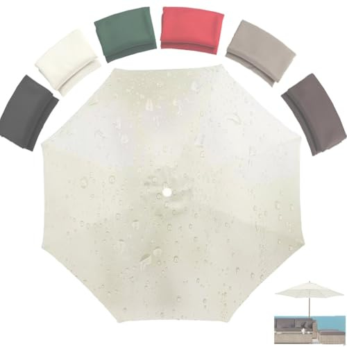 9ft/10ft Replacement Umbrella Canopy, Market Table Umbrella Top Replacement Cover, 8Ribs Outdoor Yard Parasol Replacement Cloth Waterproof(Beige, 2.7m(9ft))