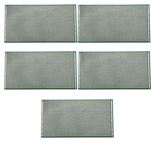 GOONSDS Kit prototipo PCB a Circuito Stampato Universale a Doppia Faccia, Scheda Proto per breadboard di Saldatura Fai-da-Te 5PCS,Verde,15x20CM