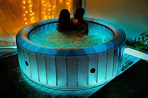 Mitepek Mini Piscina SPA Idromassaggio Gonfiabile da Esterno o Interno 204 cm, Rotondo, Bianco, 138 Getti, 930 Litri, PVC