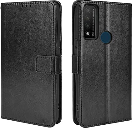 GOGME Cover per TCL 20R 5G (TCL 20 R 5G) Custodia a portafoglio, magnetica di alta qualità in pelle PU/TPU Flip Case Cover, antiurto con slot card/S tand Funtion. nero