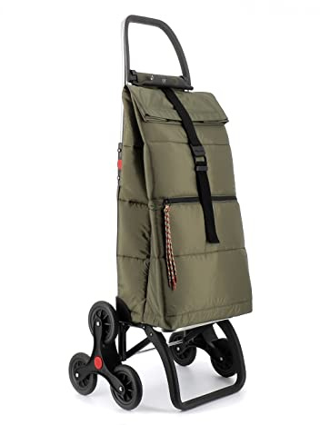 Rolser Big Polar Vagn 6 Hjul Klättra Folding Trappor - Kaki Grön
