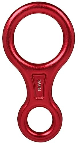 AIRFUL 35 KN Rückwärtsausrüstung, 7075 Aluminium, Absenkautomatik, Figur 8, Klettern für Freizeit im Freien, Doppelseilabfahrt - Rot