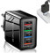 Caricatore USB Multiplo,4 Porte Caricatore USB da Muro,Caricabatterie usb,Compatibile con la maggior parte degli smartphone e di altri prodotti digitali presenti sul mercato