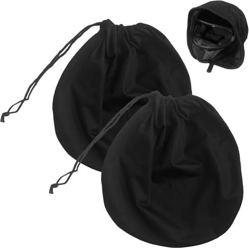 Helmtasche, 2 Stück 47x43cm Plüsch Helmbeutel mit Kordelzug, Wasserdicht Helmtasche Motorradhelm, Schwarz Helmbeutel Motorrad für Motorradhelm, Fahrradhelme, Skihelme, Basketball, Fitness