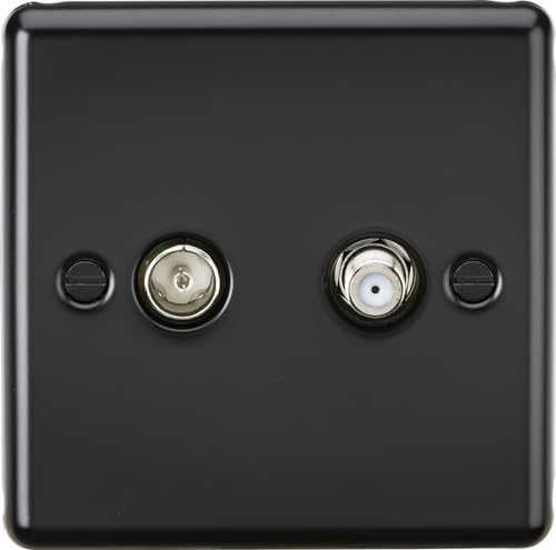 Knightsbridge TV & SAT TV Outlet (Isolated) - Matt Black