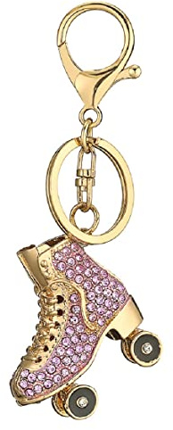 Porte-clés de patins à roulettes pour femmes, Porte-clés mignon de patins à roulettes pour les filles, Porte-clés Patin à Glace, Porte-clés de chaussures drôles, Porte-clés violet patin à roulettes
