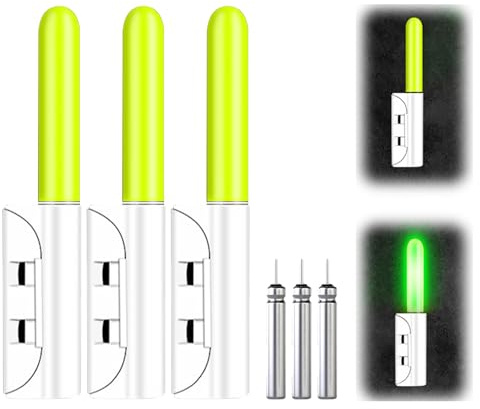 Lumière Canne à Pêche LED,Cloches Alarme pour Peche avec Batterie,Bâton Lumineux pour la Pêche de Nuit Accessoire Peche,Bouchon Peche Lumineux Accessoires Peche de Matériel de Pêche de Nuit
