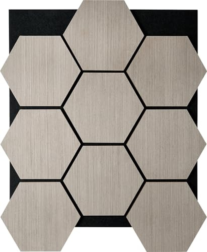 Fuse Acoustic Wooden Hexagon Wall Panel in Grey Oak