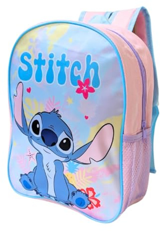 Disney Stitch Backpack Girls Kids Rucksack School Bag Character Carry Bag Pink Adjustable Shoulder Straps Premium Travel Backpacks Lilo