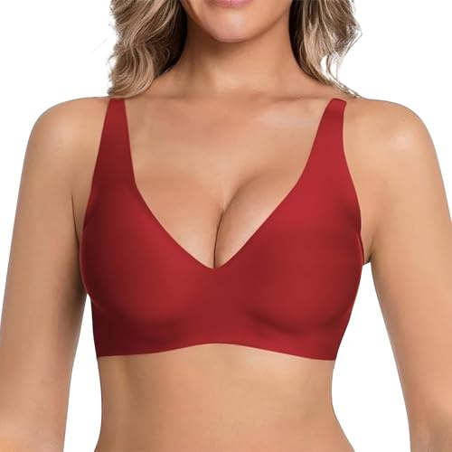 Soutien-gorge Jelly pour femme imprimé léopard profond en V sans armatures Push Up sans couture super raffermissant soutien-gorge t-shirt confortable sans armatures Bralettes quotidiennes avec