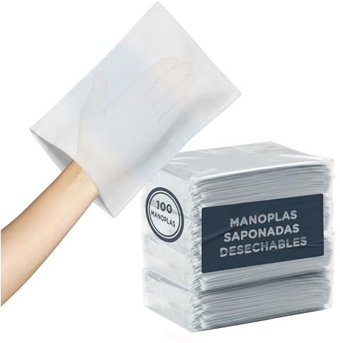 KediLife - 200 Manoplas Saponadas Desechables para Adultos y Niños - Guantes de Baño Ideales para Pacientes Encamados y Postoperatorio - 4 Paquetes de 50 Manoplas Esponjas Jabonosas