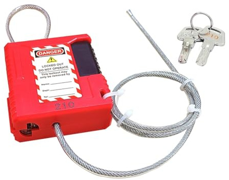 Ounfhtrttk Cerradura de Cable con Etiquetado y Bloqueo - Candado de Cable Ajustable de 3.3 Pies, Candado de Cable de Acero con Revestimiento de Vinilo, Cable