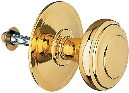 Amig - Pomello mod. 15 Ottone massiccio dorato intagliato con finitura lucida per porte esterne di ingresso | Diametro maniglia Ø70 mm · Altezza 77 mm | Include vite e dado di fissaggio