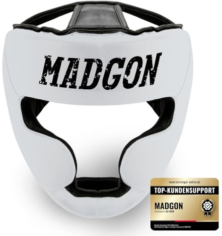 MADGON Premium Kopfschutz, Boxhelm mit Perfekter Sicht und maximalem Schutz, Gesichtsschutz für Kampfsport, MMA, Boxen, Kickboxen & Sparring