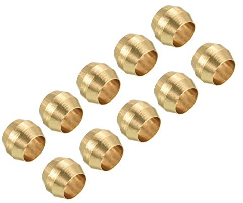 PATIKIL 4mm Tube Laiton Compression Manche Embouts, 10 Paquet Laiton Compression Raccords